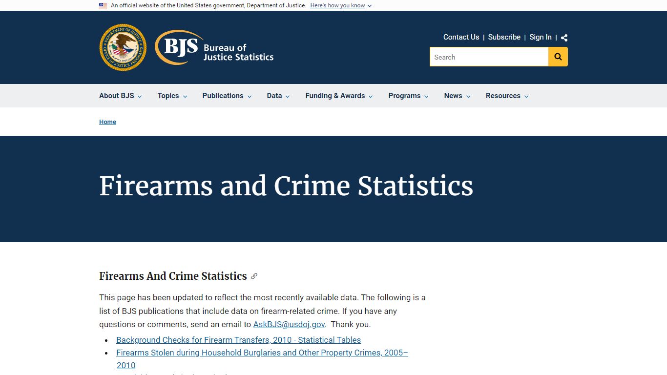 Firearms and Crime Statistics | Bureau of Justice Statistics